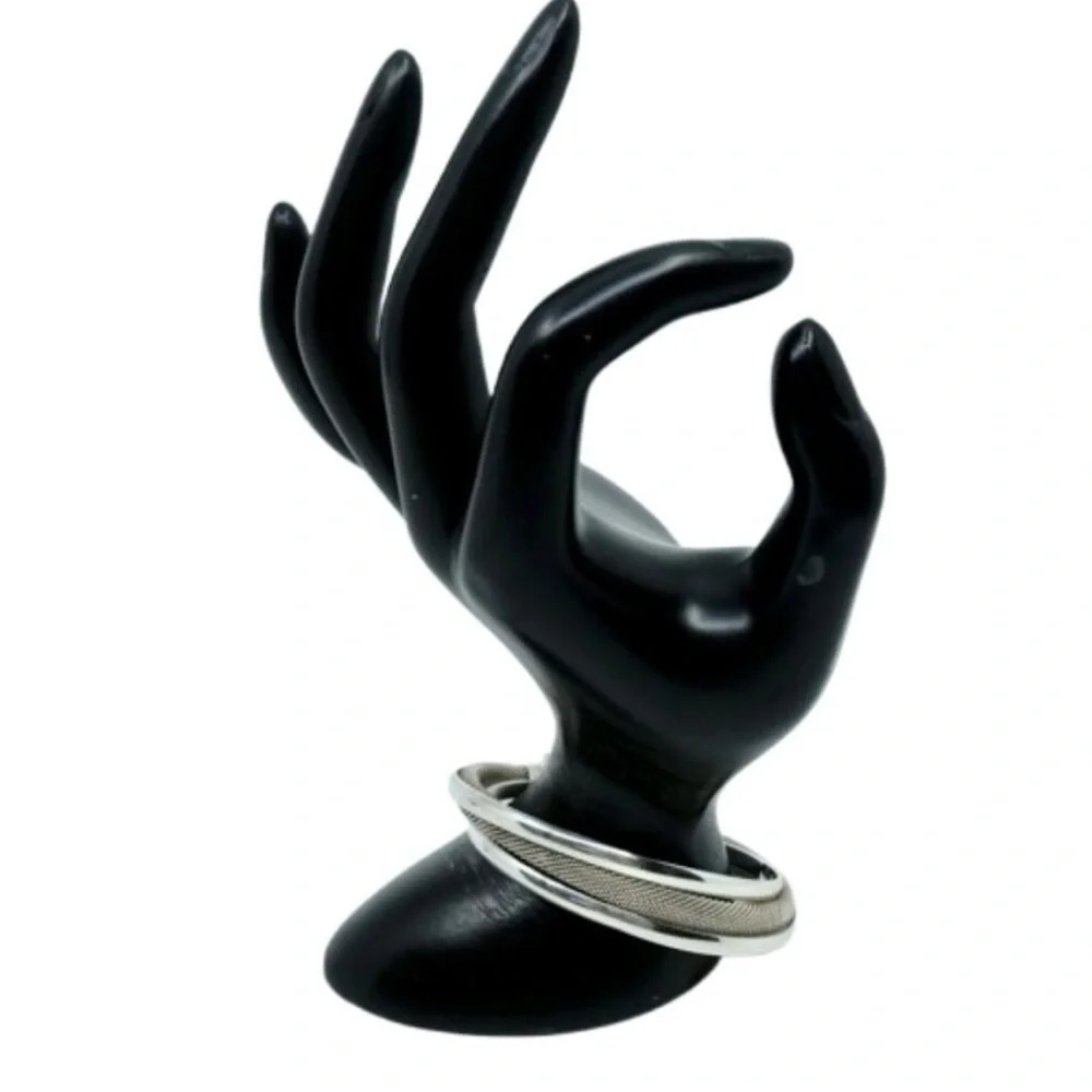 Tiffany & Co Polished Sterling Silver And Mesh Twist Cuff Bracelet 37.5 Grams - Picture 5 of 10